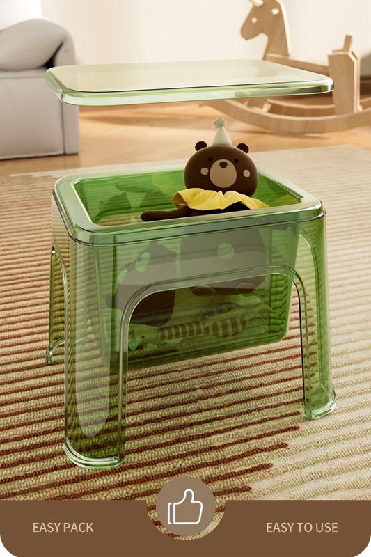 Portable Transparent PET Shoe Changing Stool