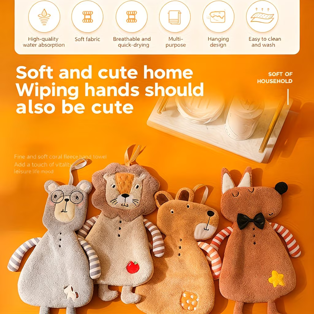 1pc Cartoon Animal Shaped Fingertip Towel