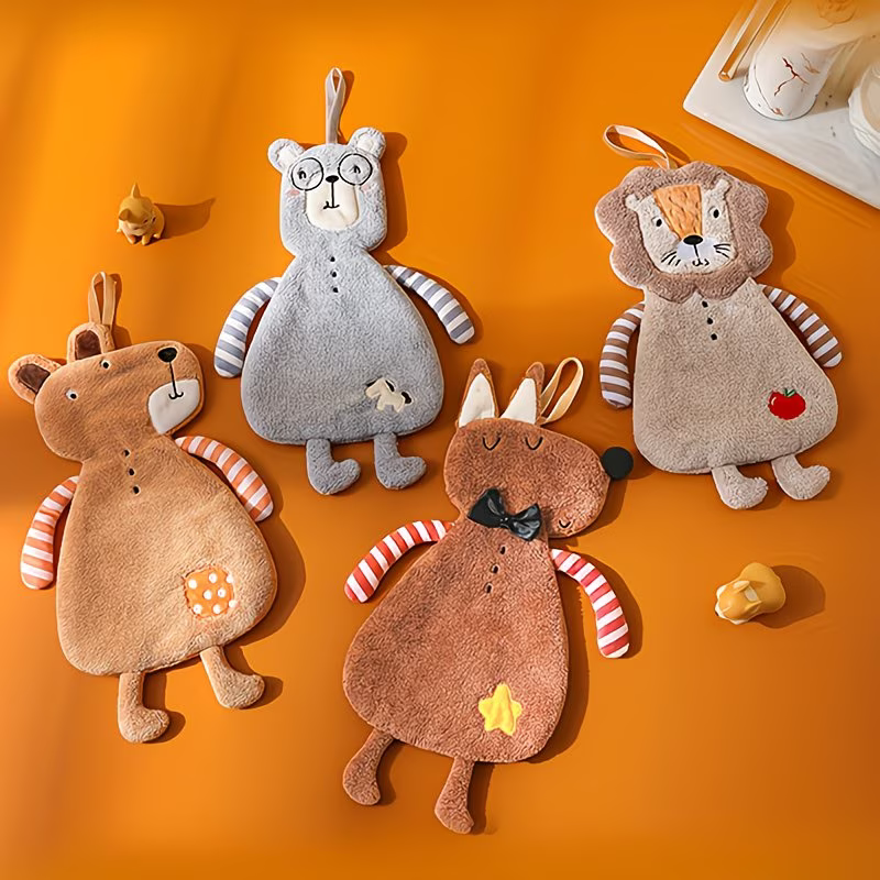 1pc Cartoon Animal Shaped Fingertip Towel