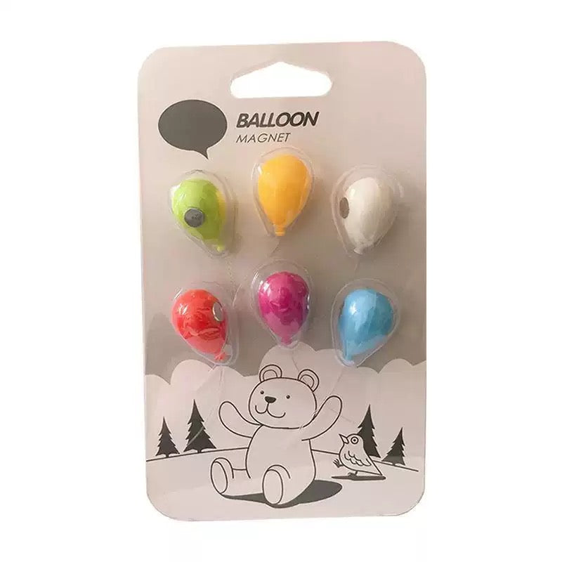 6pcs Colorful Macaron Balloon Fridge Magnets