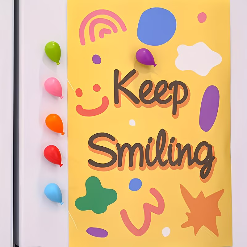 6pcs Colorful Macaron Balloon Fridge Magnets