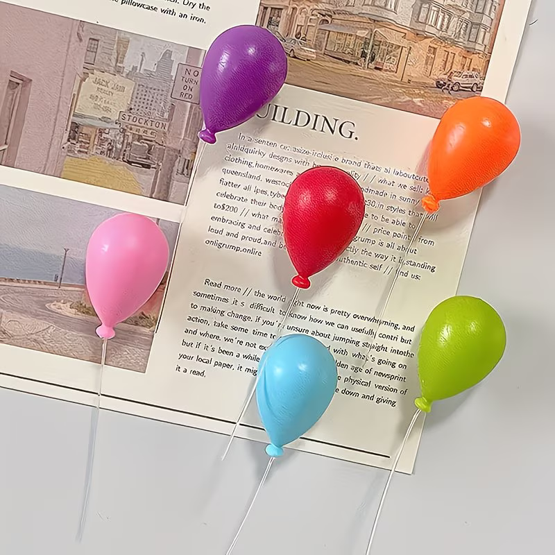 6pcs Colorful Macaron Balloon Fridge Magnets