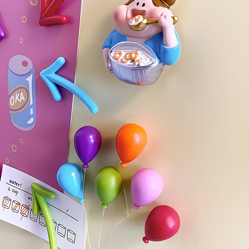 6pcs Colorful Macaron Balloon Fridge Magnets