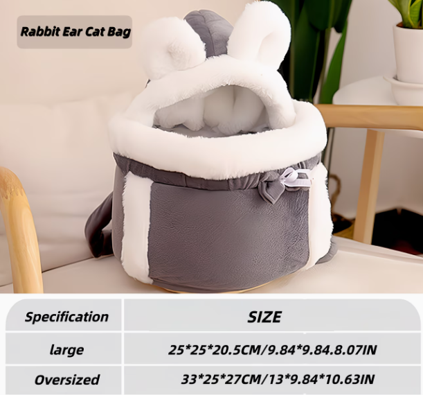Winter Cat Backpack with Warm Bed