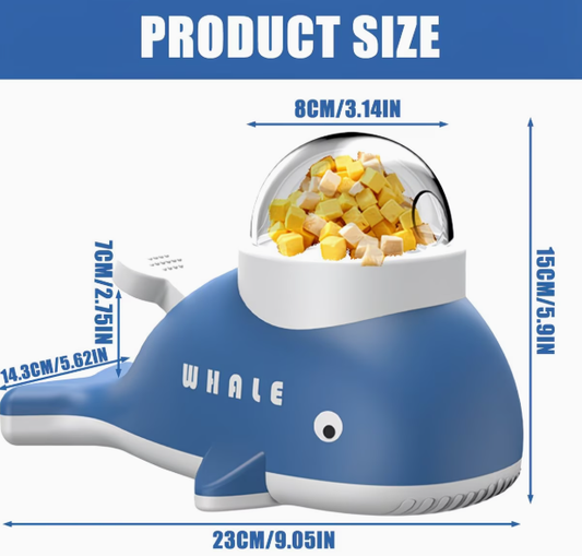 Whale-Shaped Interactive Dog Treat Toy