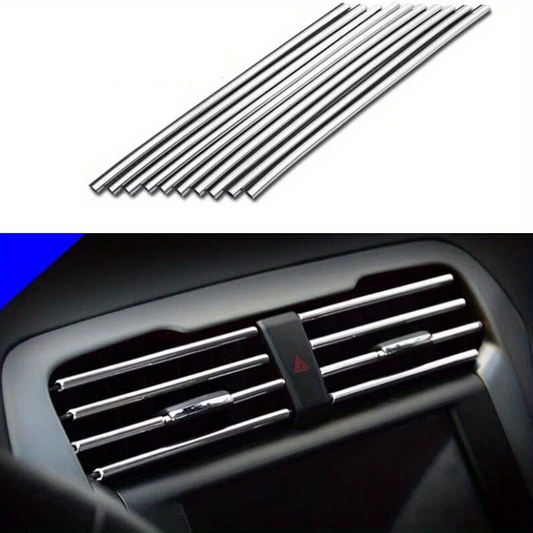 10pcs Air Vent Chrome Trim Strips
