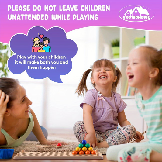 Wooden Rainbow Bead Game