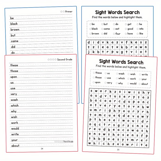 Kids Sight Words Activity Workbook