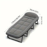 [Portable Folding Bed] Iron Alloy Frame Portable Folding Bed - Adult Size, Office Nap & Camping, Outdoor Leisure, Camping & Hiking Furniture, Outdoor Chair