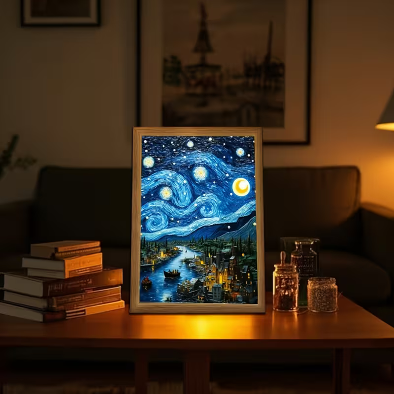 Van Gogh Starry Night LED Frame Light