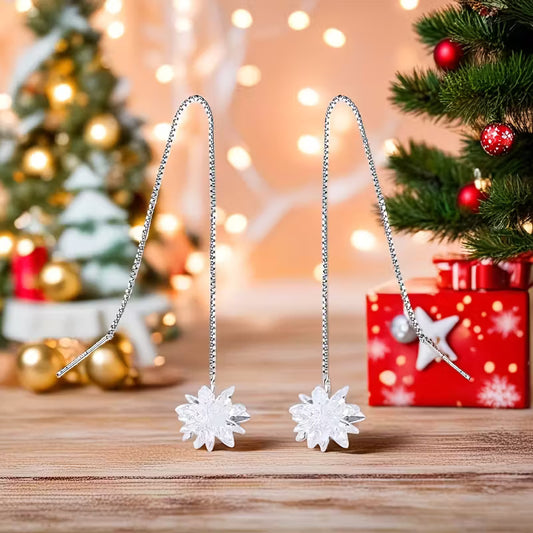 Shimmer Flower Drop Earrings