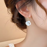 Camellia Flower Dangle Earrings