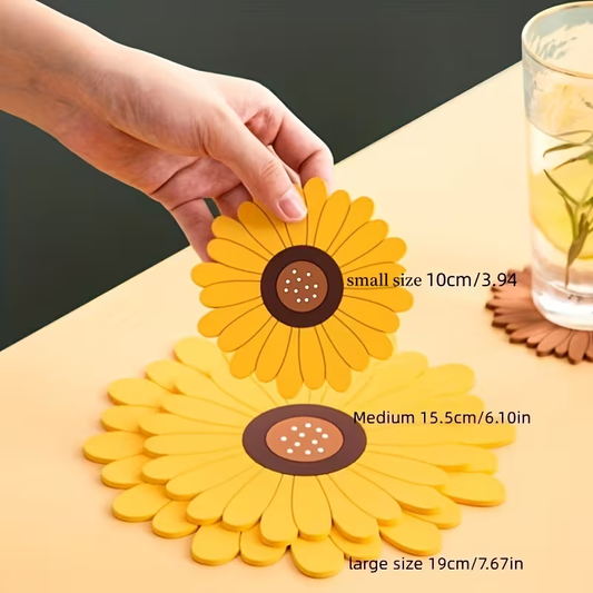 1pc Cute Sunflower Heat-Resistant Silicone Mat