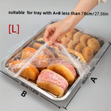 50pcs Transparent Food Service Trays with Lids