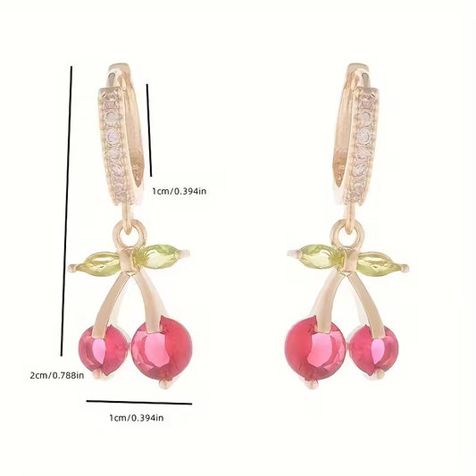 Rhinestone Cherry Earrings