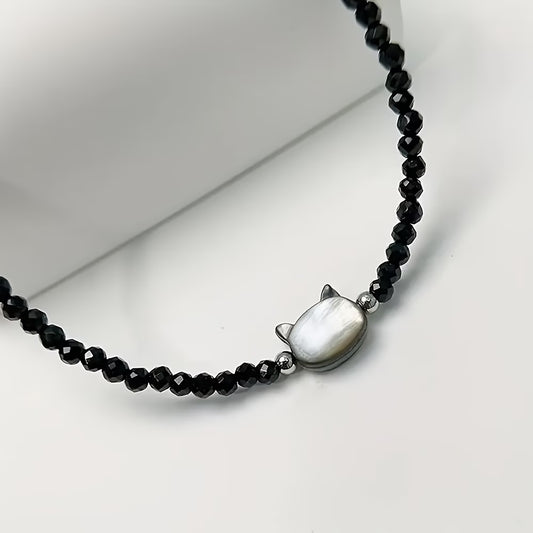 Natural Stone Cat Necklace