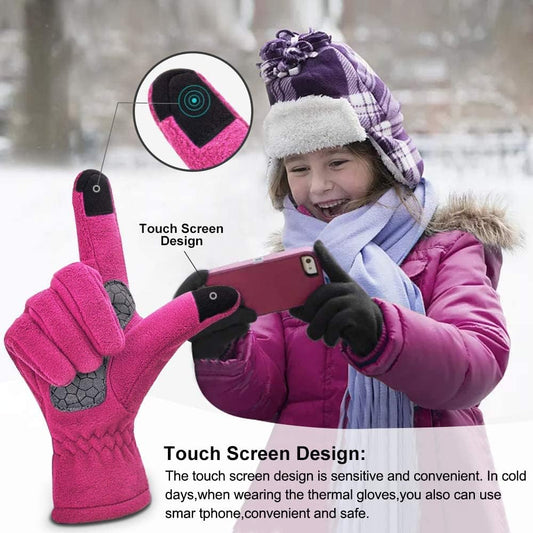 (5-10Y) Kids Thermal Touchscreen Fleece Gloves