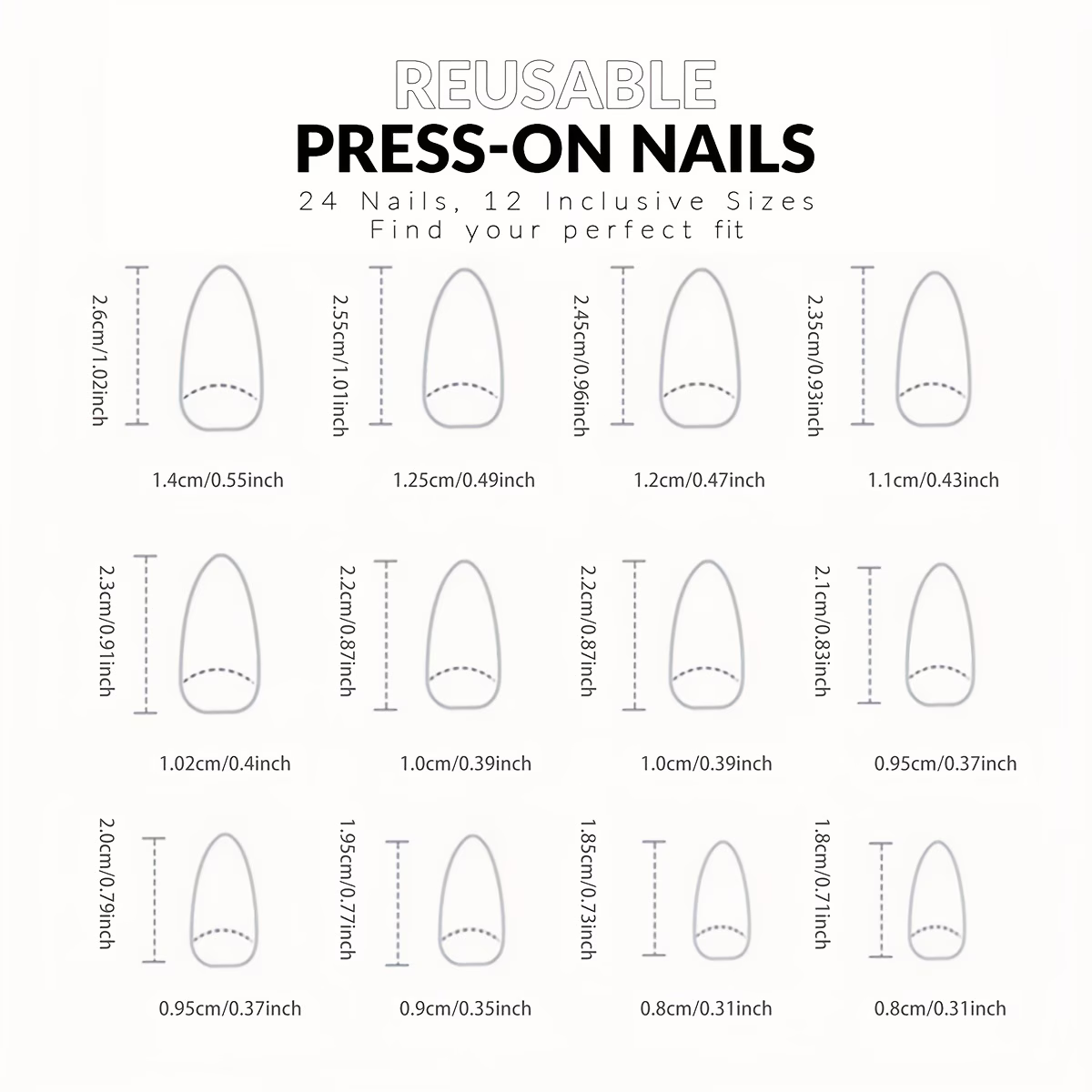 Simple love French almond nails