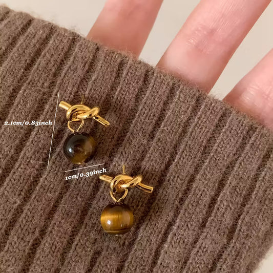 Tiger Eye Wrap Earrings