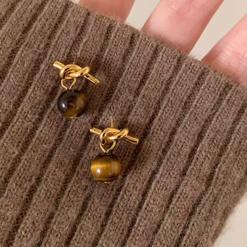 Tiger Eye Wrap Earrings