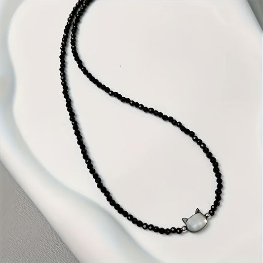 Natural Stone Cat Necklace