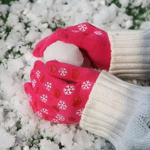 (4–11Y) Kids Winter Knit Gloves, 3 Pairs