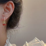 Rhinestone Cherry Earrings