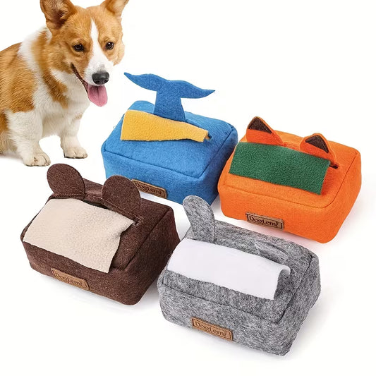 Tissue Box Squeaky Dog Toy