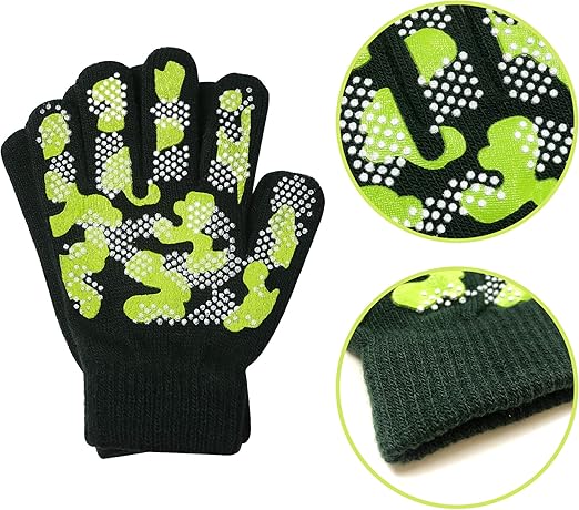 (4–11Y) Kids Winter Knit Gloves, 3 Pairs