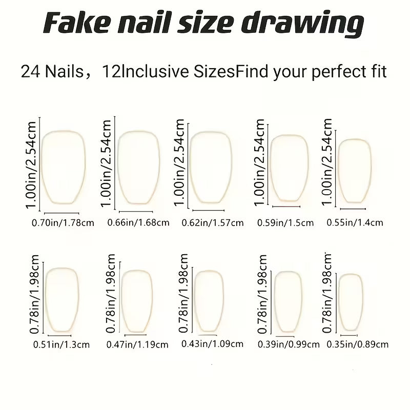 Rhinestone Medium Acrylic Nails