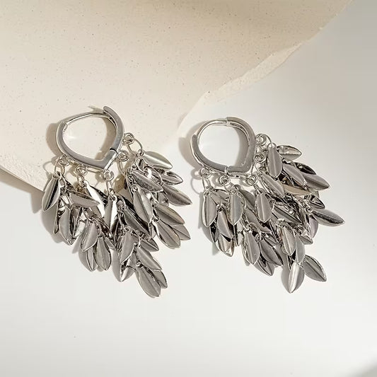 Wheat Tassel Hoop Earrings