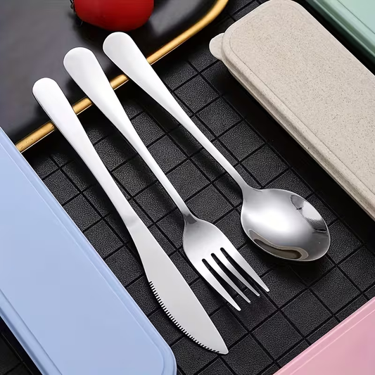 Portable Stainless Steel Tableware 4pcs Set