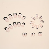 Unique black love square nails