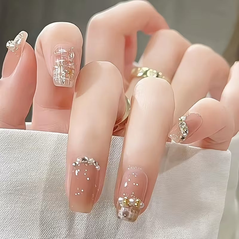 Rhinestone Medium Acrylic Nails