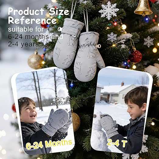 (6M–8Y) Baby & Kids Waterproof Winter Mittens