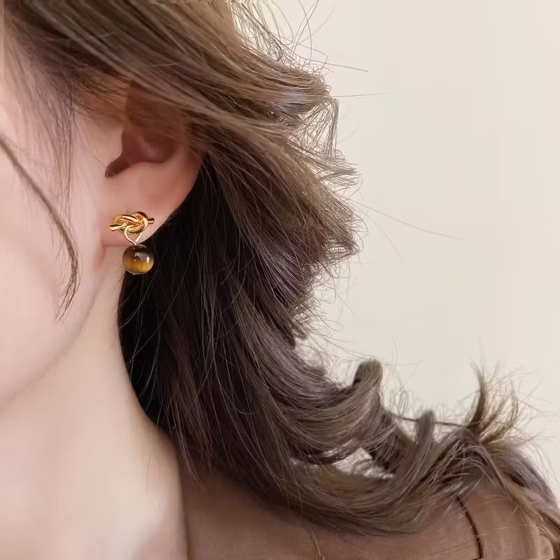 Tiger Eye Wrap Earrings