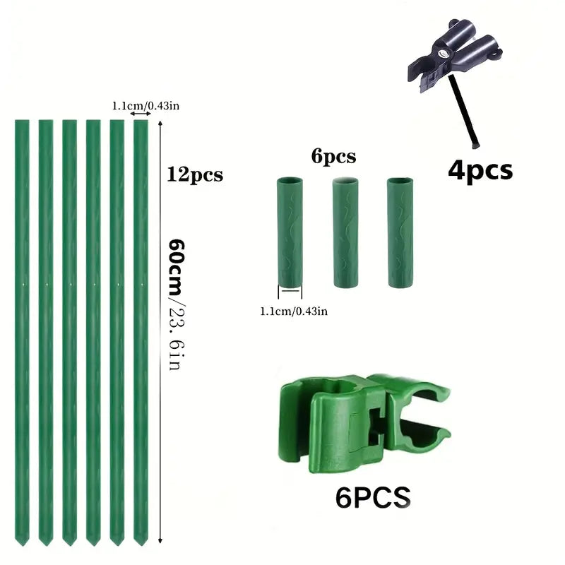 28pcs Set of Durable Garden Support Stakes, Corrosion-Resistant And Easy to Insert, Suitable for All Kinds of Plants, Fruits And Vegetables, And a Must-Have Stable Bracket for Terrace And Balcony Planting