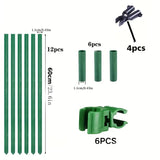 28pcs Set of Durable Garden Support Stakes, Corrosion-Resistant And Easy to Insert, Suitable for All Kinds of Plants, Fruits And Vegetables, And a Must-Have Stable Bracket for Terrace And Balcony Planting