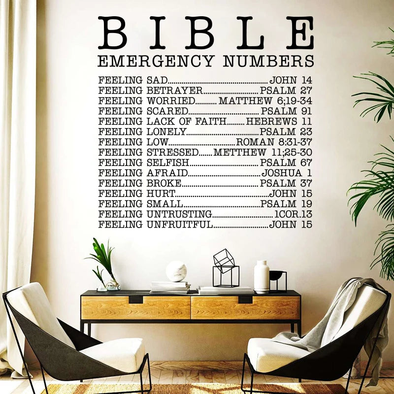 Bible Emergency Numbers Wall Sticker