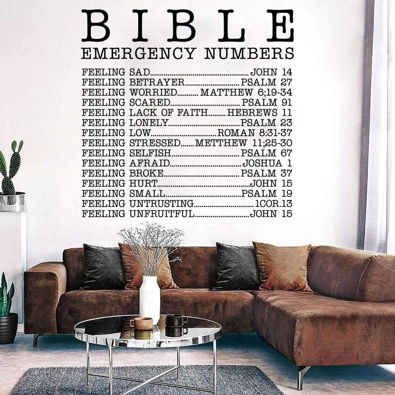 Bible Emergency Numbers Wall Sticker
