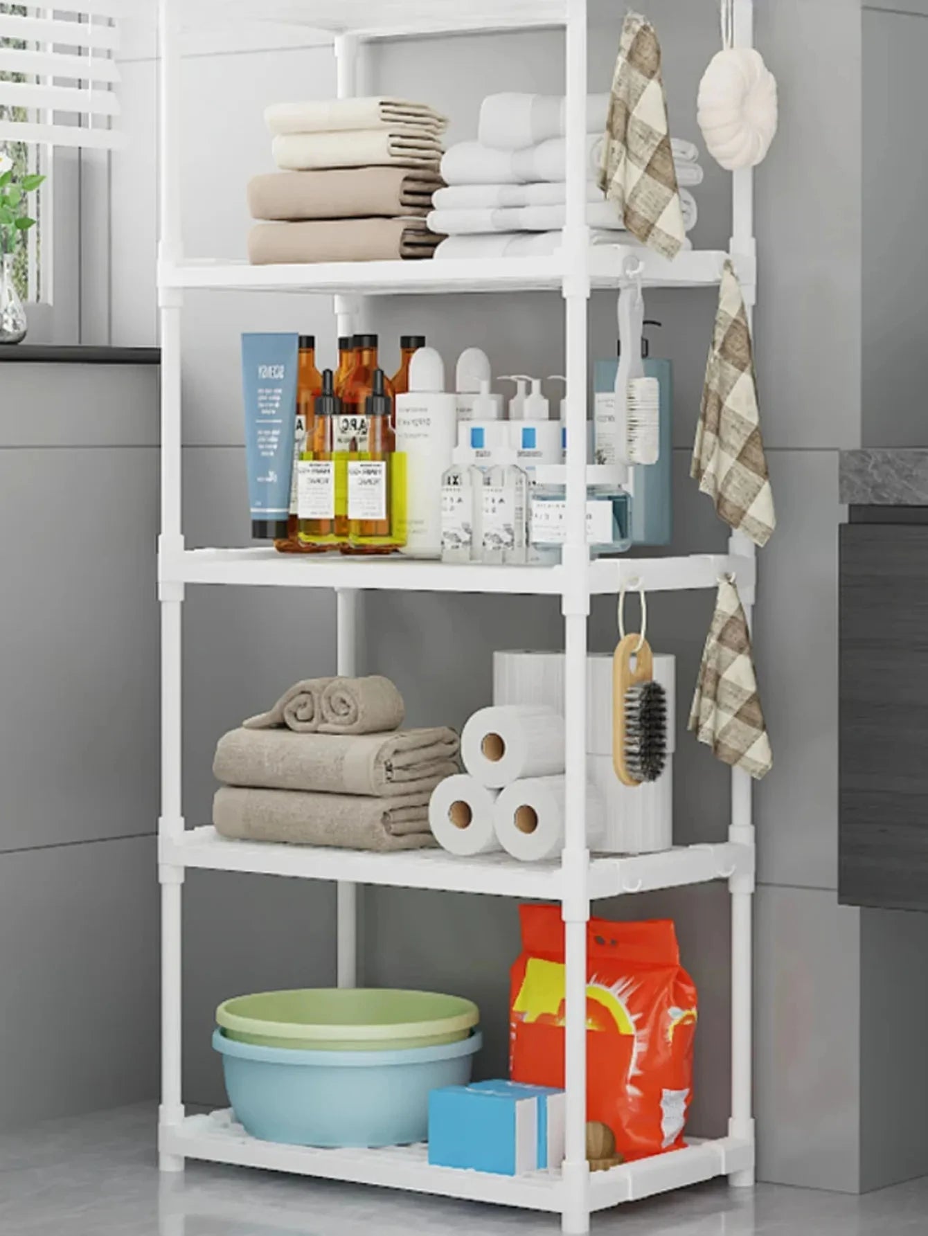 Adjustable Storage Shelves with Pulleys