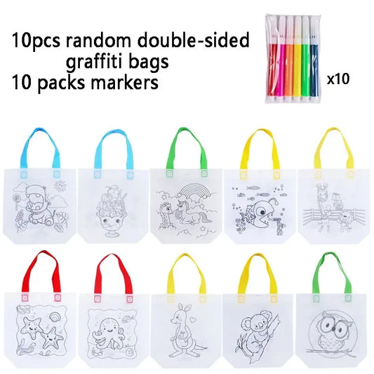 DIY Coloring Gift Bags with Markers