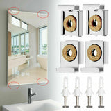 4pcs Chrome Mirror Wall Mounting Clamps