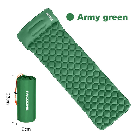 PACOONE Inflatable Camping Pad with Pillow