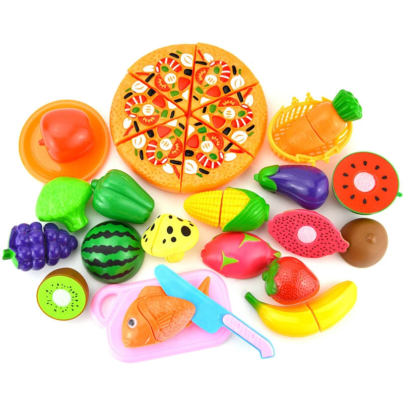 Kitchen Plastic Toys Cutting Food Set