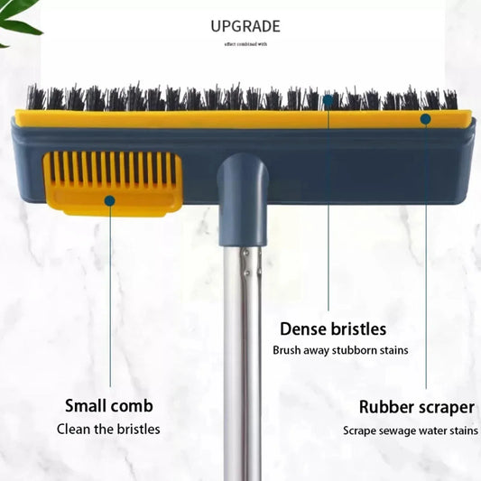 2-in-1 Floor Scrub Brush with Long Handle