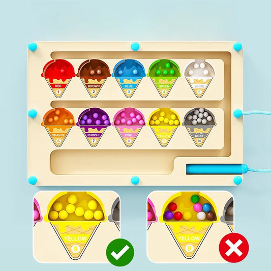 Magnetic Bead Maze Toy for Kids (Ages 2-6)