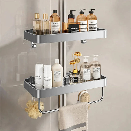 No-Drill Aluminum Shower Shelf