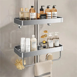 No-Drill Aluminum Shower Shelf