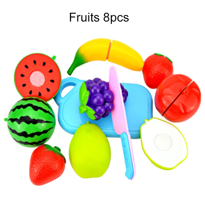 Kitchen Plastic Toys Cutting Food Set